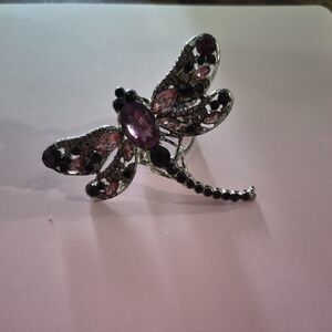 Elegant Purple Dragonfly Brooch